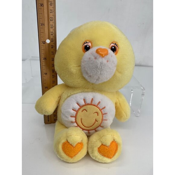 Vintage 2004 Care Bears Baby Plush Toy 9" Sunshine Yellow Smiling Sun Design Hea - Picture 2 of 8